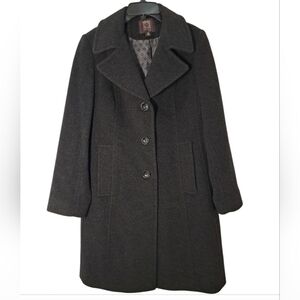 Anne Klein Wool Cashmere Coat | 10P Charcoal
